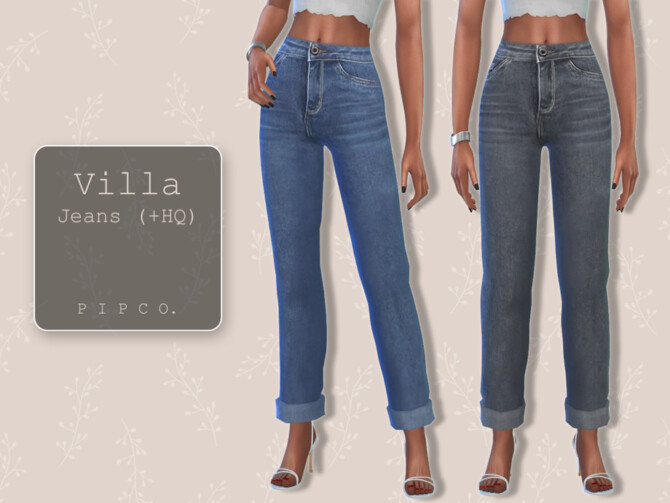 Sims 4 Villa Jeans (Rolled) Version 2 by Pipco at TSR