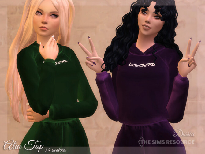 Sims 4 Alia Top by Dissia at TSR