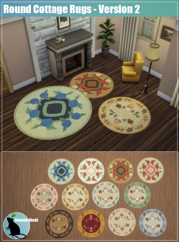 Sims 4 Round Cottage Rug VERSION 2 at Standardheld