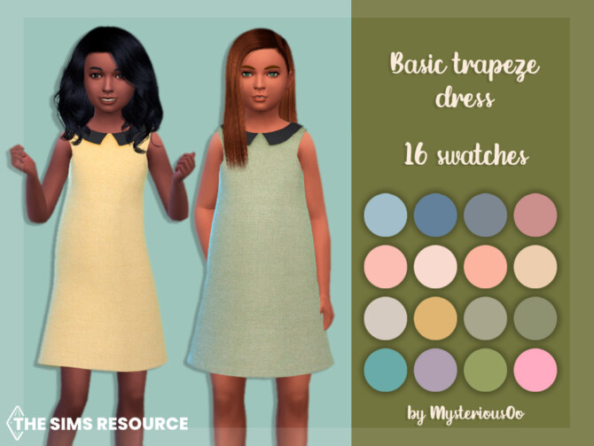 Sims 4 Basic trapeze dress by MysteriousOo at TSR