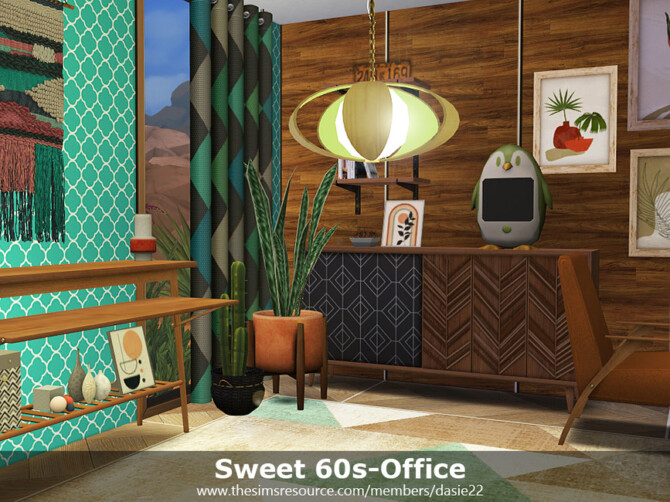Sims 4 Sweet 60s Office by dasie2 at TSR