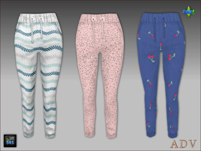 Sims 4 6 sleeping pants with matching tops at Arte Della Vita
