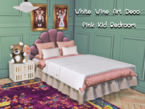 White Wine Art Deco Pink Kid Room by GenkaiHaretsu at TSR