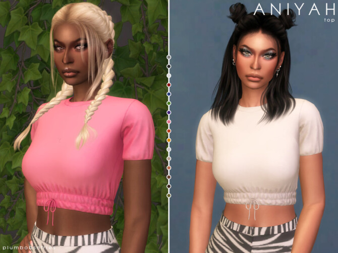 Sims 4 ANIYAH top by Plumbobs n Fries at TSR