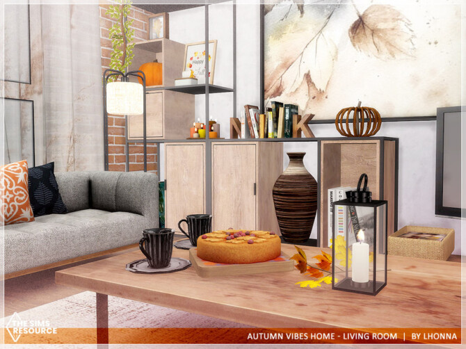 Sims 4 Autumn Vibes Home   Living Room by Lhonna at TSR