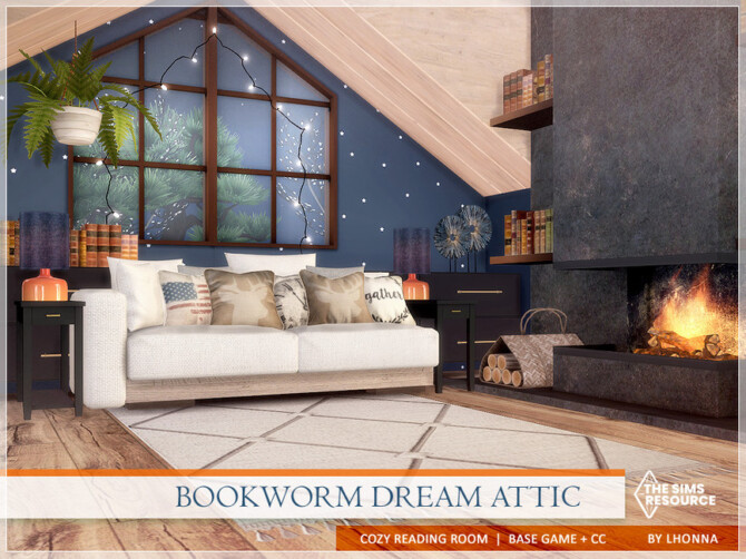 Sims 4 Bookworm Dream Attic  by Lhonna at TSR