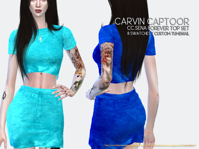 Sims 4 Sena Forever Top Set by carvin captoor at TSR