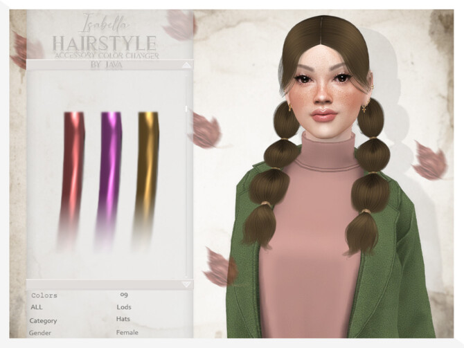 Sims 4 Isbella (Accessory Color Changer) by JavaSims at TSR
