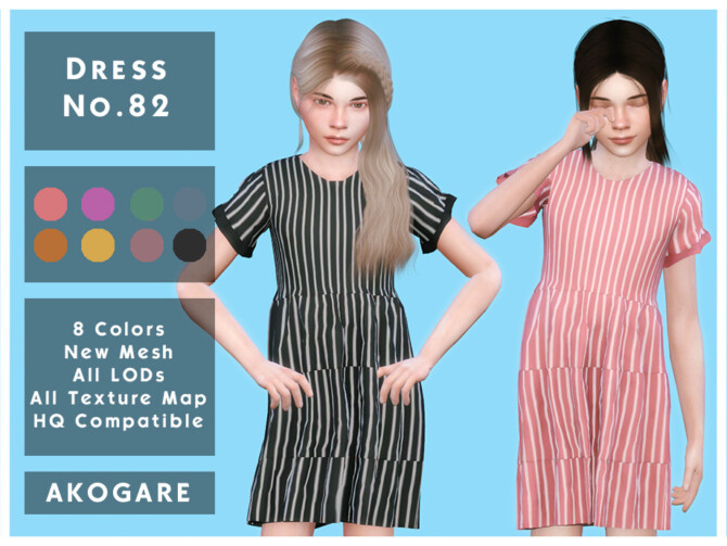 Sims 4 Dress No.82 by  Akogare  at TSR