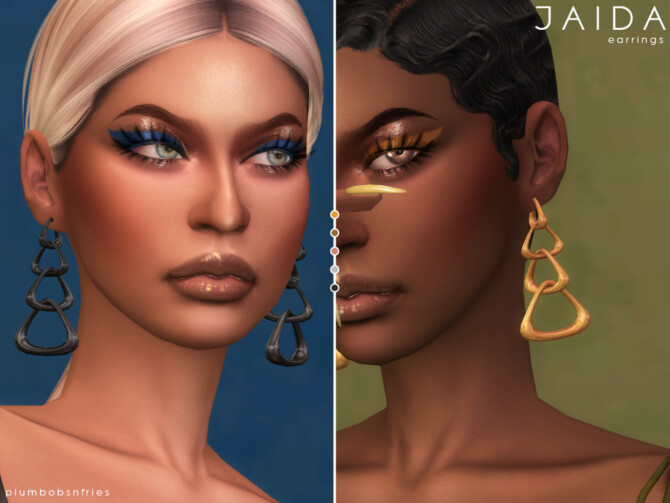 Sims 4 JAIDA earrings by Plumbobs n Fries at TSR