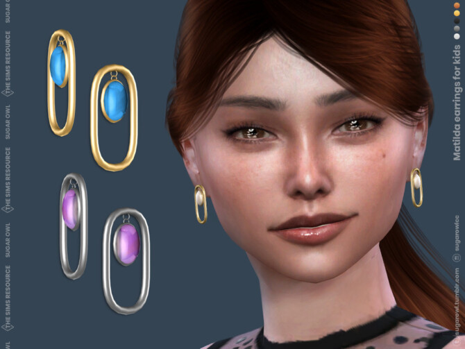 Sims 4 Matilda earrings for kids by sugar owl at TSR