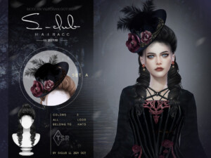 Modern Gothic rose feather hat model A by S-Club at TSR