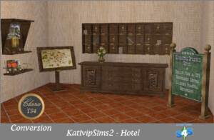 KatvipSims2 Hotel furniture conversions by Clara at All 4 Sims