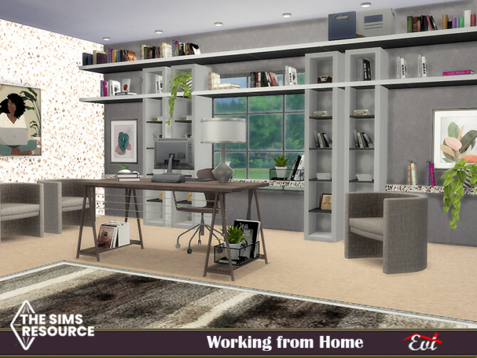 Sims 4 Working from home by evi at TSR