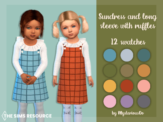 Sims 4 Sundress and long sleeve with ruffles by MysteriousOo at TSR