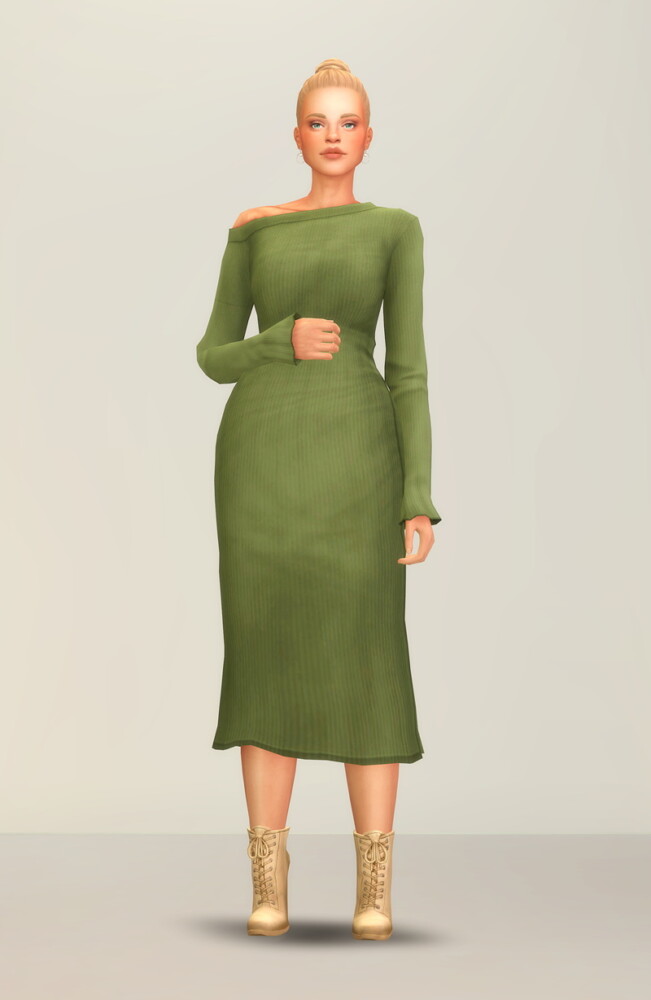 Sims 4 LeKnit Dress & Sweater at Rusty Nail