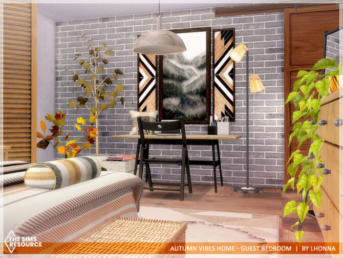 Sims 4 Guest Bedroom Autumn Vibes Home by Lhonna at TSR