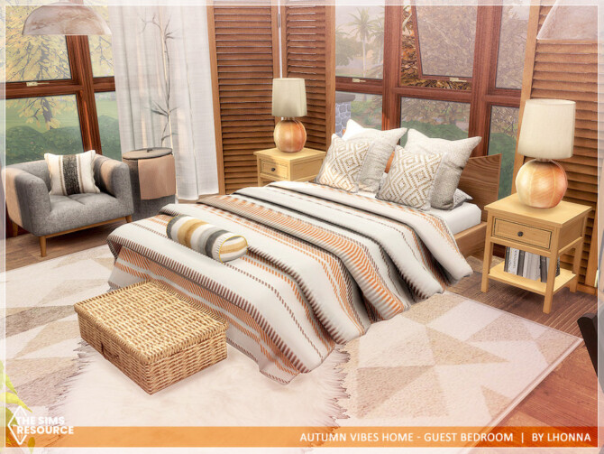 Sims 4 Guest Bedroom Autumn Vibes Home by Lhonna at TSR