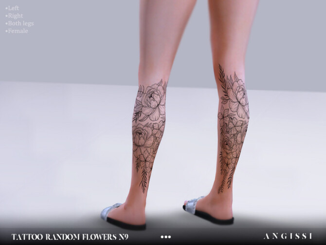Sims 4 Tattoo Random Flowers n9 by ANGISSI at TSR