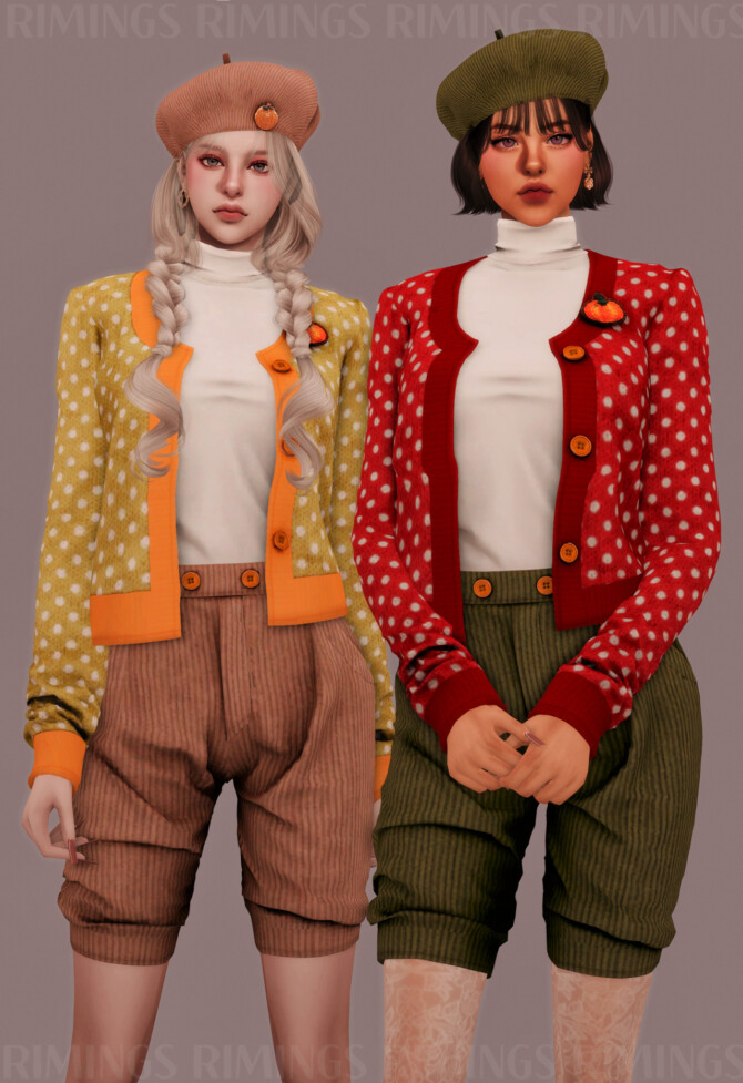 Sims 4 Pumpkin Outfit Set at RIMINGs