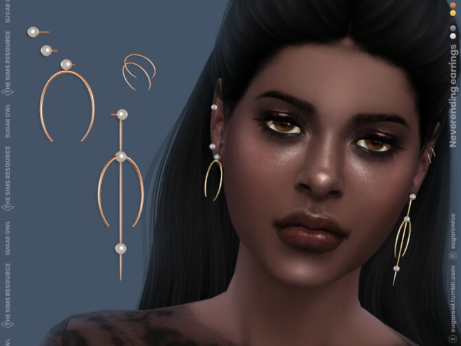 Sims 4 Neverending earrings by sugar owl at TSR
