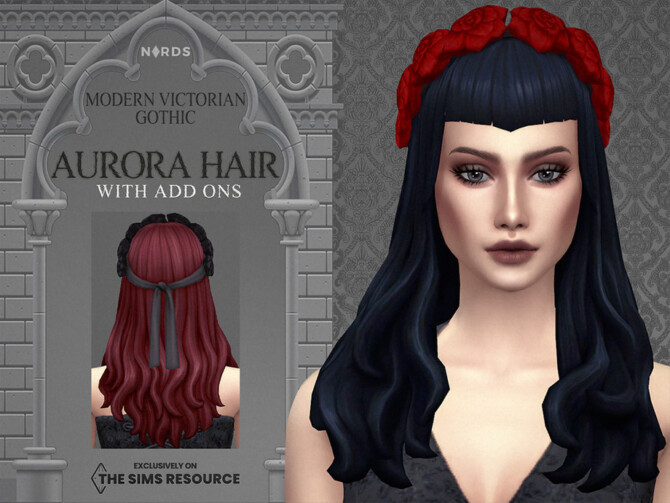 Sims 4 Modern Victorian Gothic   Aurora Hair by Nords at TSR