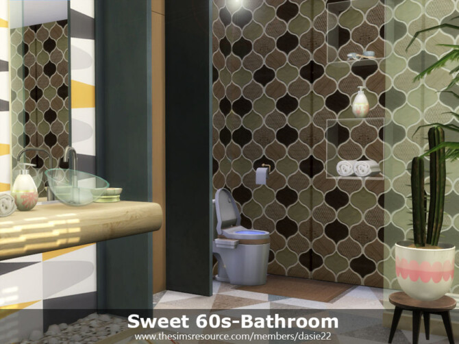 Sims 4 Sweet 60s Bathroom by dasie2 at TSR