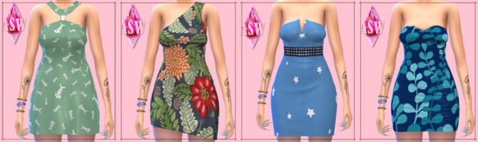 Sims 4 Basegame Dress Recolors at Annett’s Sims 4 Welt