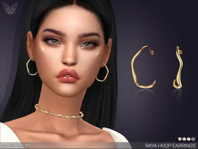 Sims 4 Raya Hoop Earrings by feyona at TSR