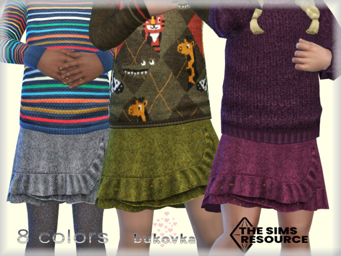 Sims 4 Skirt Tweed toddler by bukovka at TSR
