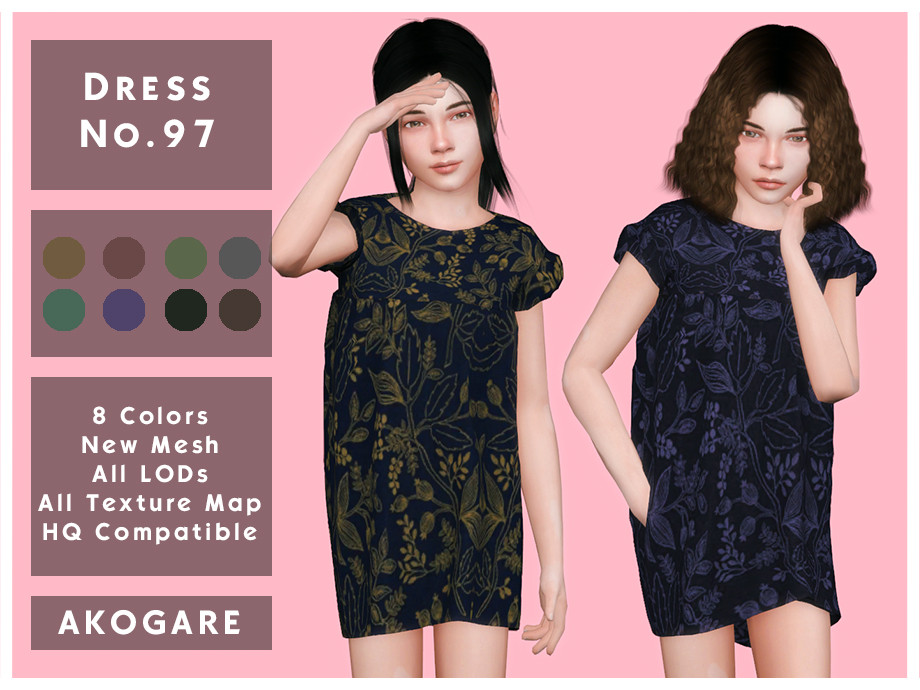 Dress No.97 by Akogare at TSR » Sims 4 Updates