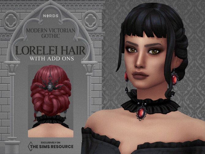 Sims 4 Modern Victorian Gothic   Lorelei Hair by Nords at TSR