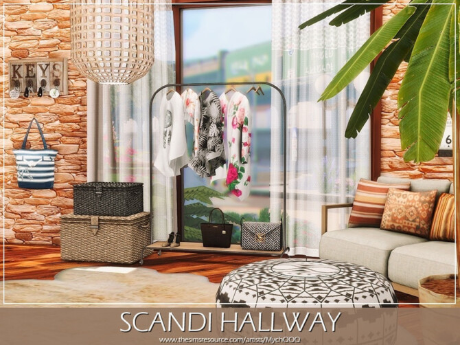 Sims 4 Scandi Hallway by MychQQQ at TSR