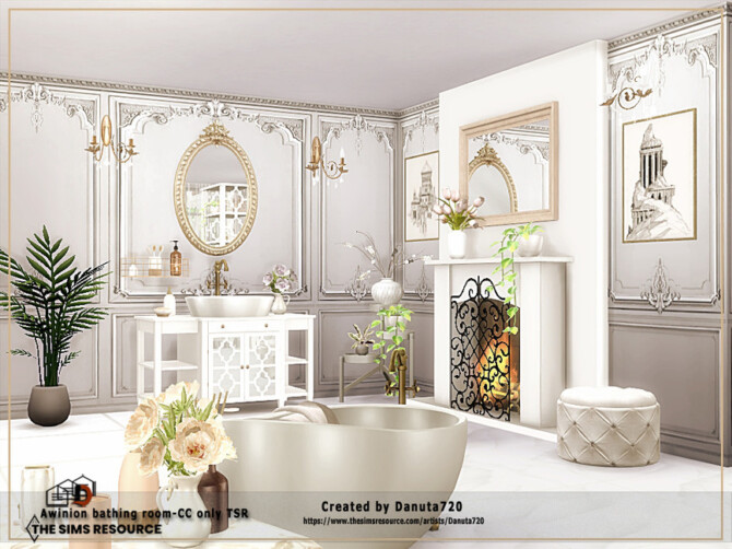 Sims 4 Awinion bathing room by Danuta720 at TSR