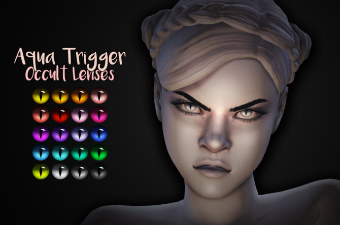 Sims 4 Aqua Trigger Occult Lenses With Slit Pupil at Miss Ruby Bird