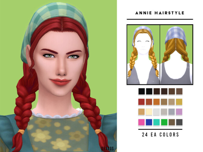 Sims 4 Annie Hairstyle by OranosTR at TSR