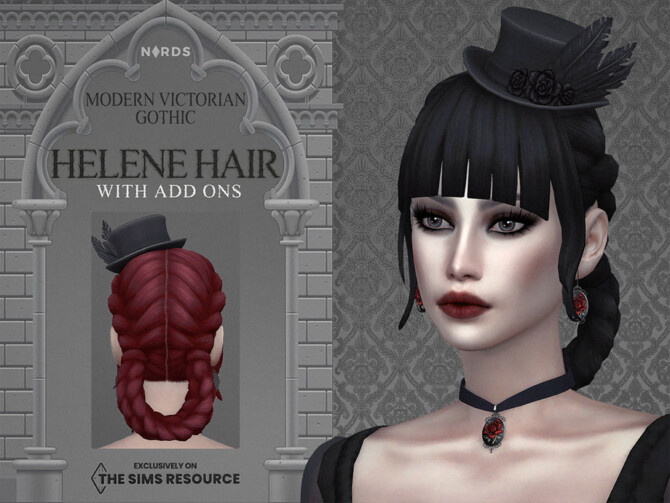 Sims 4 Modern Victorian Gothic   Helene Hair by Nords at TSR