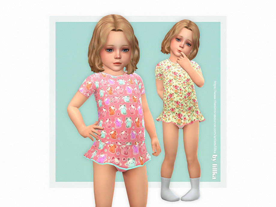 Stella Sleep Dress by lillka at TSR » Sims 4 Updates