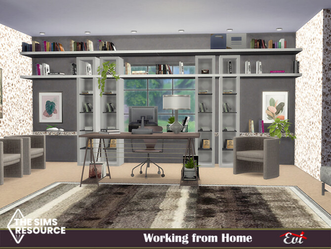 Sims 4 Working from home by evi at TSR
