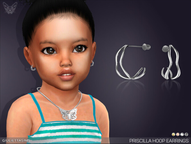 Sims 4 Priscilla Hoop Earrings For Toddlers by feyona at TSR