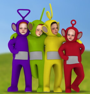 TELETUBBIES – DECOR & TOY + COSTUMES at REDHEADSIMS