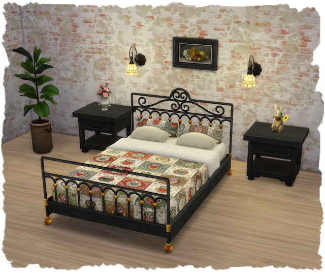 Sims 4 Country life bed recolors by Chalipo at All 4 Sims