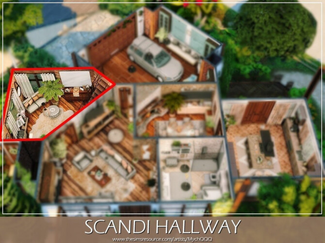 Sims 4 Scandi Hallway by MychQQQ at TSR