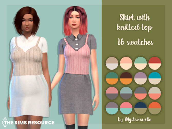 Sims 4 Shirt with knitted top by MysteriousOo at TSR