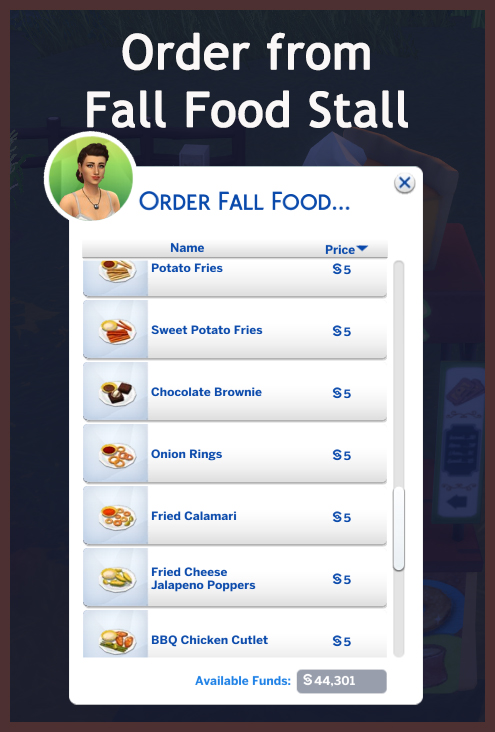 Sims 4 FALL FOOD STAND at Icemunmun