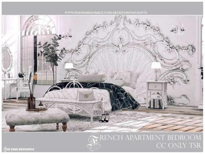 Sims 4 French Apartment Bedroom by Moniamay72 at TSR