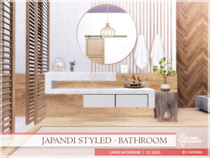 Japandi Styled – Bathroom  by Lhonna at TSR