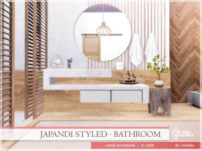 Sims 4 Japandi Styled   Bathroom  by Lhonna at TSR