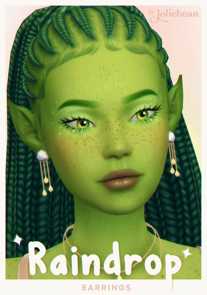 Sims 4 Faerie dress + Raindrop earrings & necklace at Joliebean