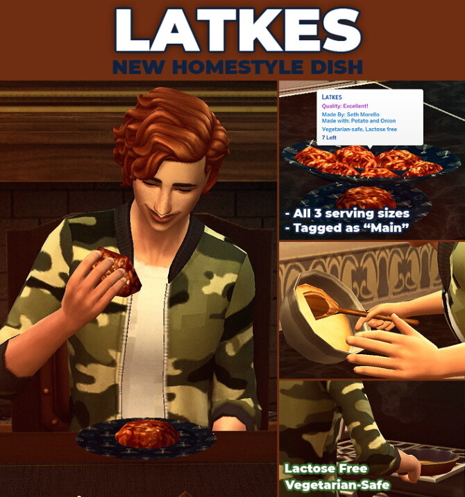 Sims 4 Latkes New Custom Recipe by RobinKLocksley at Mod The Sims 4